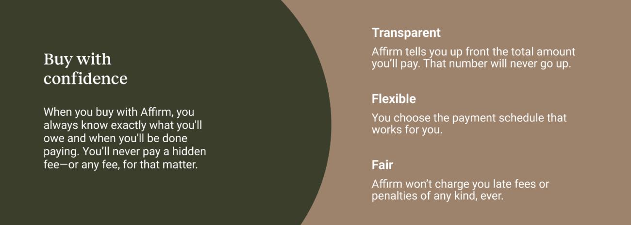 Finance your purchase with Affirm